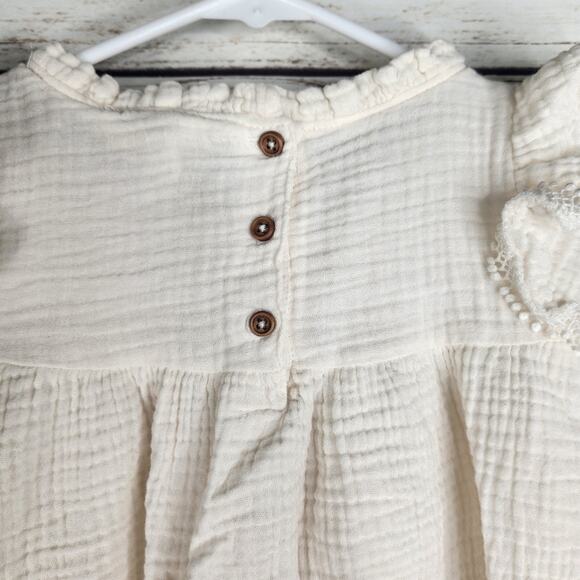 Jessica Simpson Floral Embroidery Ruffled Top Size 4T Long Sleeve Fall Winter - Picture 4 of 8